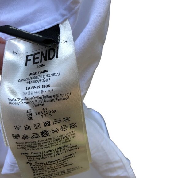 Fendi Dress Shirt Size 41 White - Picture 12 of 12